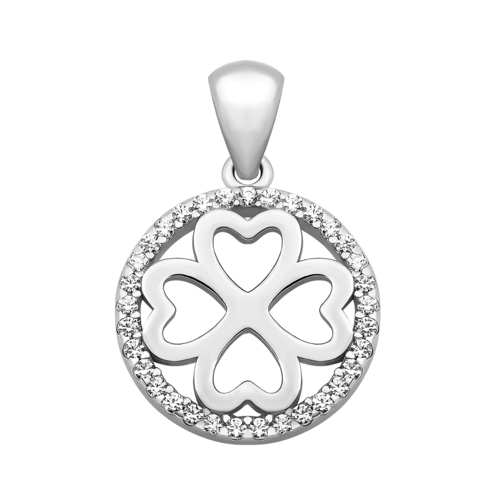 Срібна підвіска з фіанітами. Артикул UG5P2303002