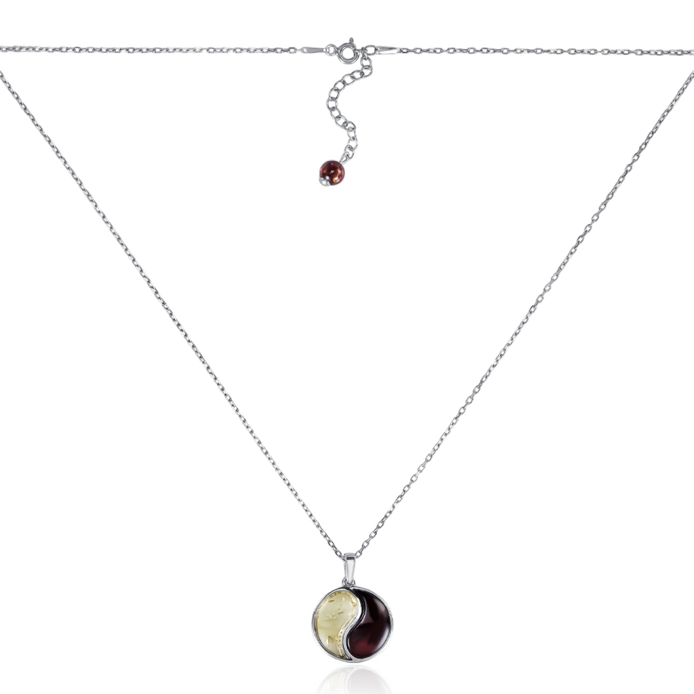 Серебряное колье с янтарем. Артикул P900M-CIT-CH-CHAIN18-K/12/2787
