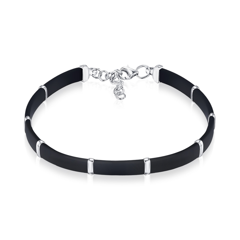 Срібний браслет з каучуком 90238/12/1