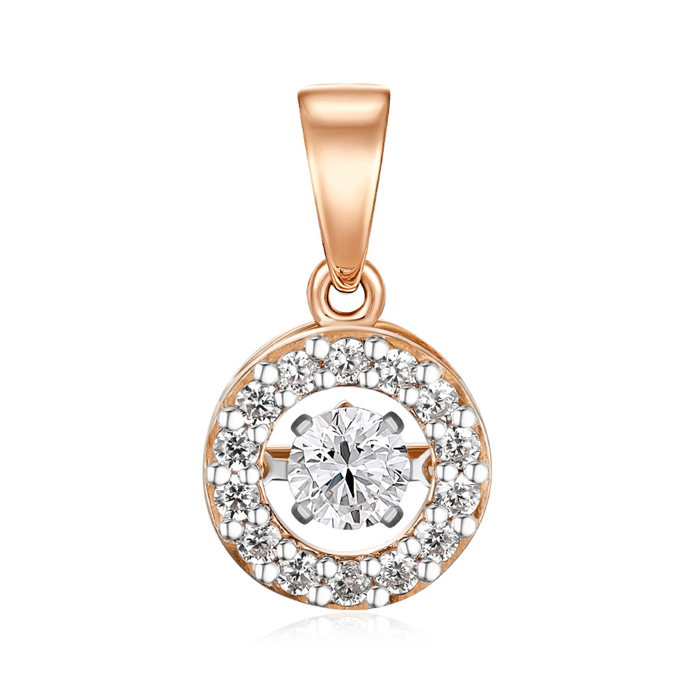 Золота підвіска з фіанітами Tesori 32026/01/1/4341