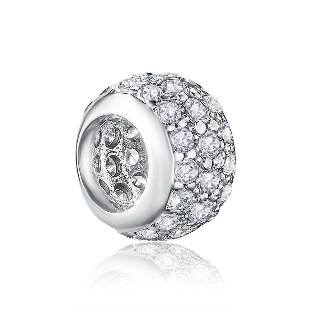 Подвеска-шарм из белого золота с фианитами 32132/97/1/3403