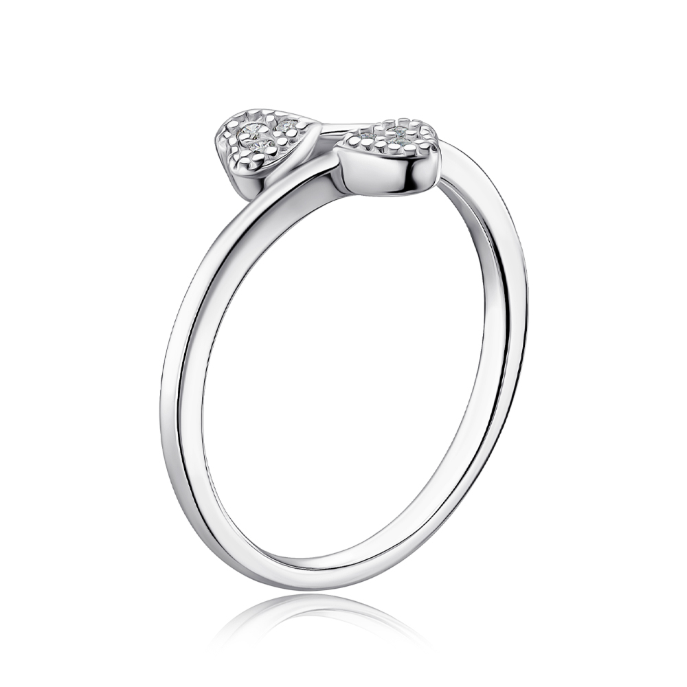 Срібна каблучка з фіанітами PDR10214-R/12/1