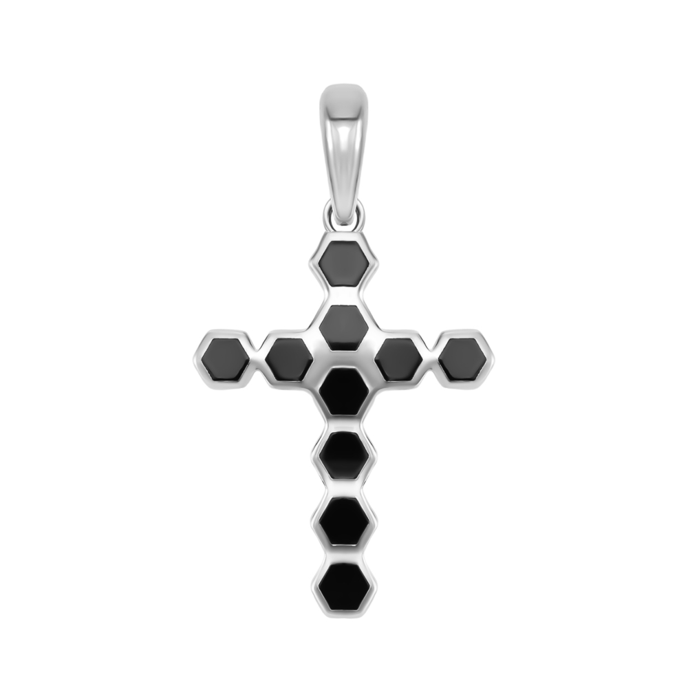 Срібна підвіска Хрестик з емаллю. Артикул UG5PG00892