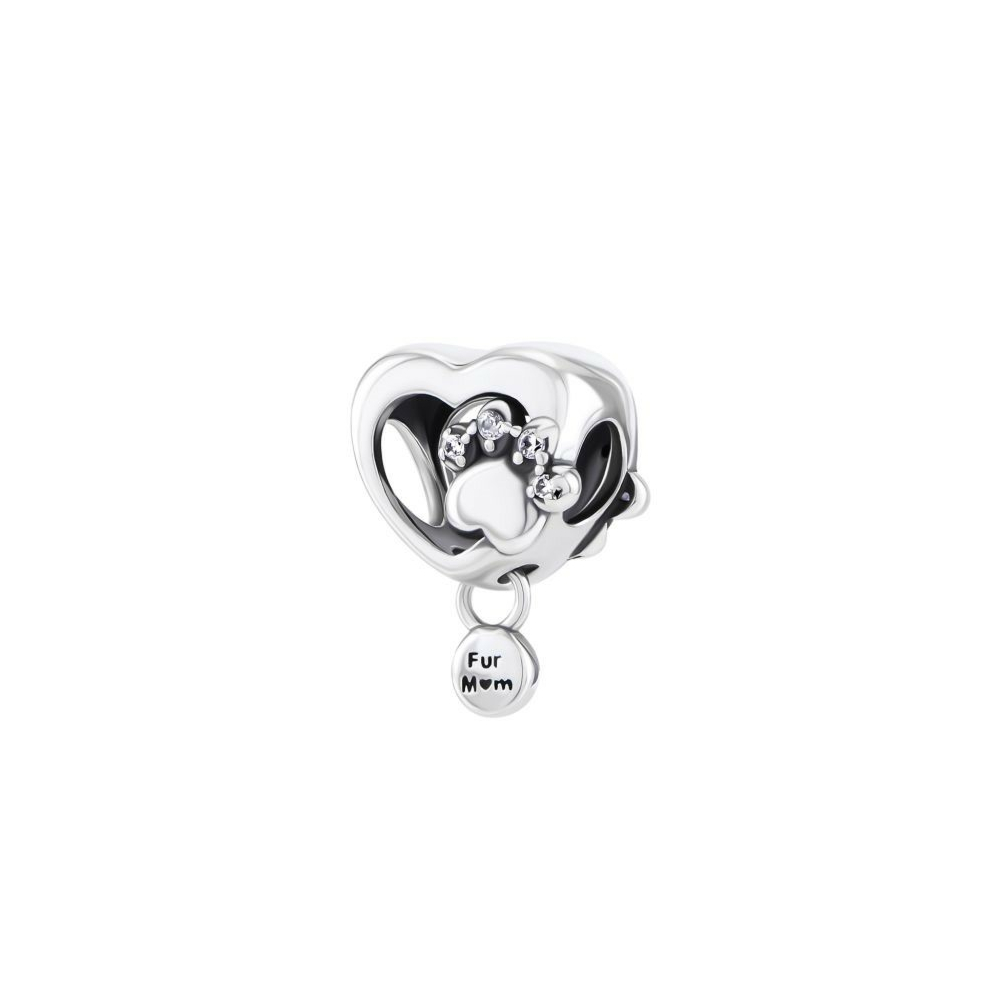 Срібна намистина шарм з фіанітами. Артикул UG5PK00094