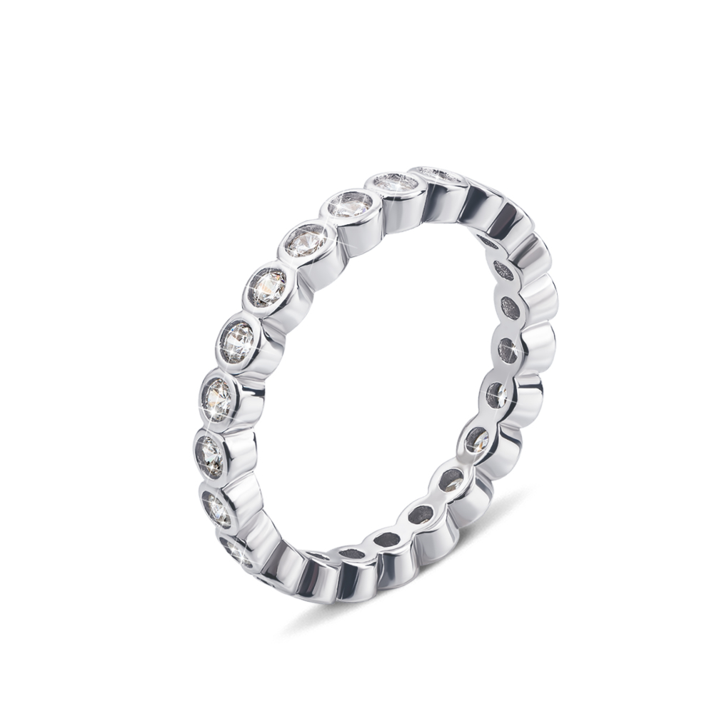 Серебряное кольцо с фианитами. Артикул PRS1453-R
