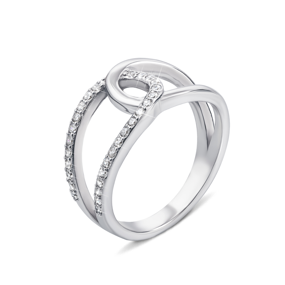 Серебряное кольцо с фианитами. Артикул PRS1866-R