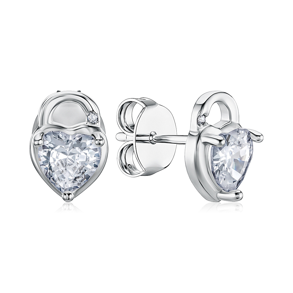 Срібні сережки з фіанітом PS00127-E/12/1