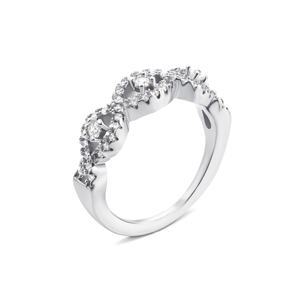 Серебряное кольцо с фианитами. Артикул PSS0753-R