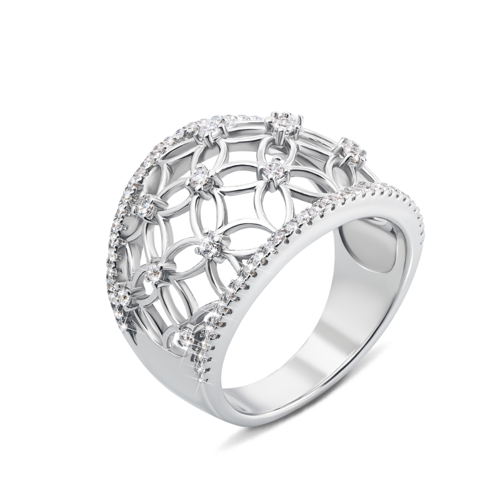 Серебряное кольцо с фианитами. Артикул PSS0821-R