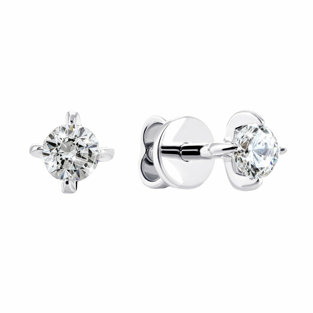Золотые пуссеты с фианитами Royal Zirconia.Артикул UG5С4018/1G Royal