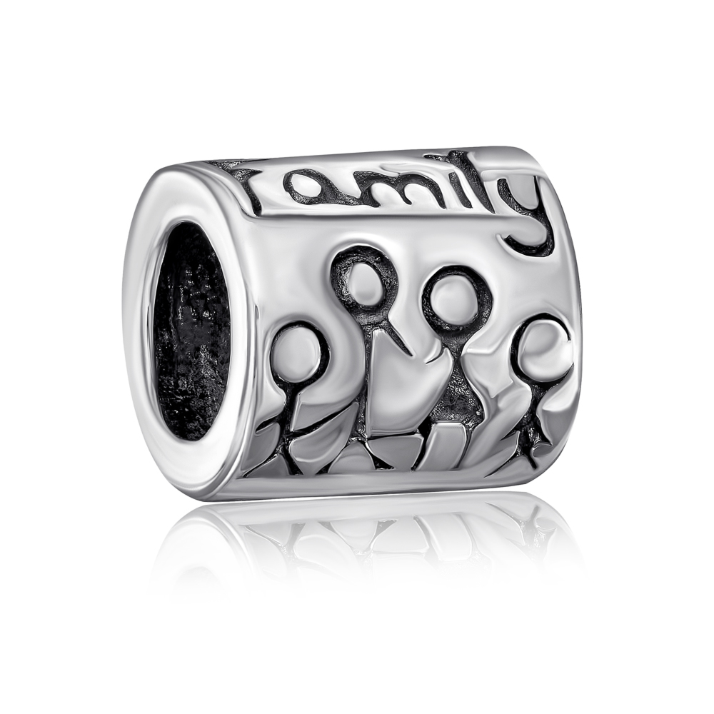 Серебряная бусина шарм «Family» без вставки. Артикул QPBAJ00870-P/12