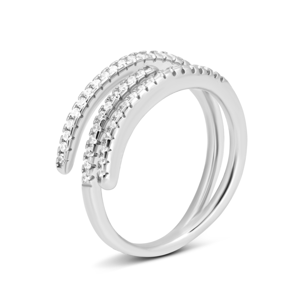 Серебряное кольцо с фианитами. Артикул UG5R25706