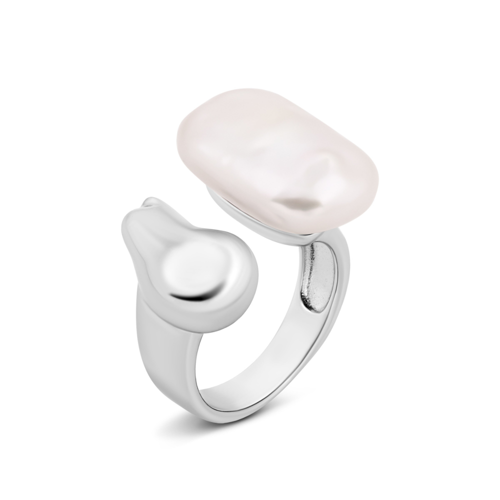 Серебряное кольцо с жемчугом. Артикул UG5R38289-W
