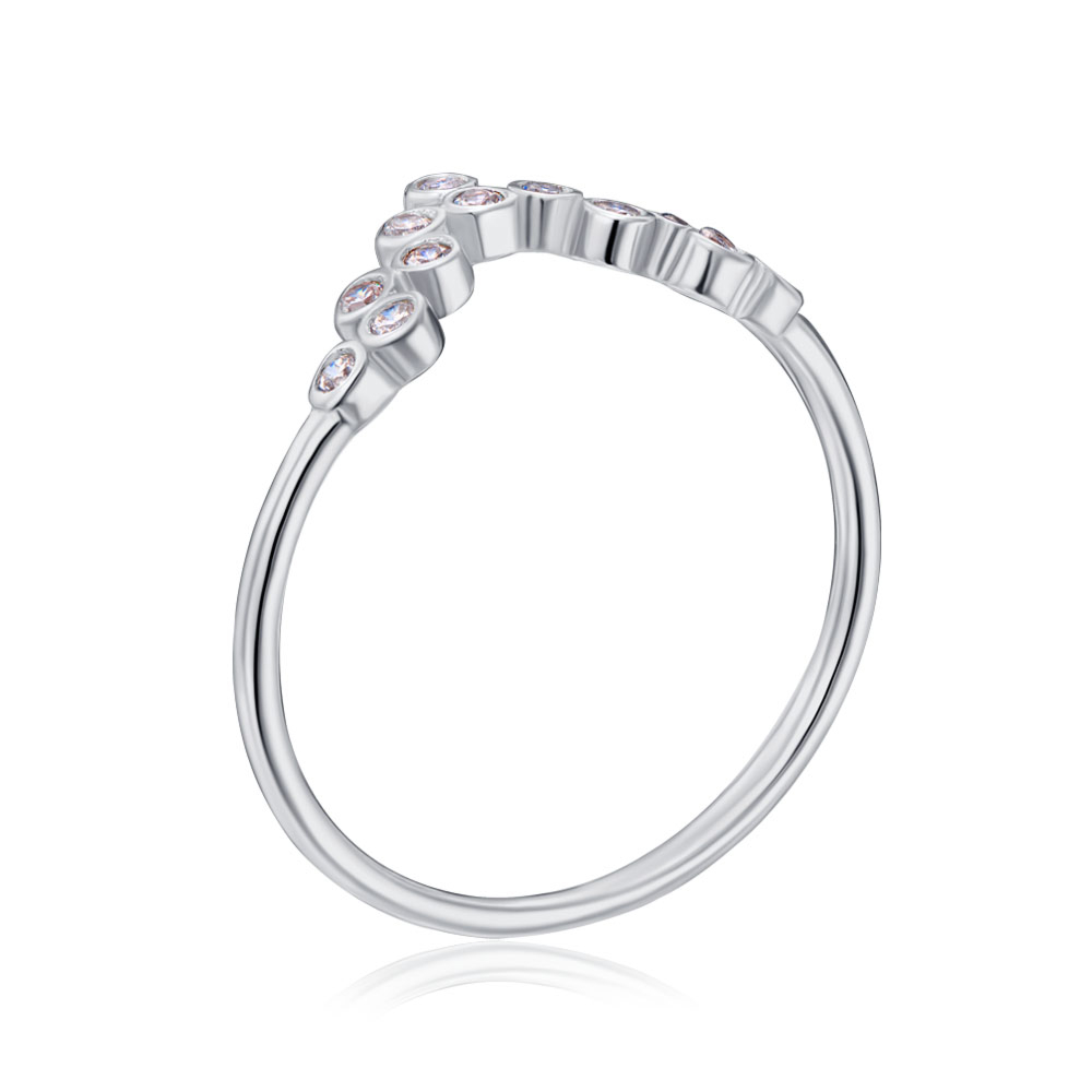 Серебряное кольцо с фианитами. Артикул RI36845-R/12/1