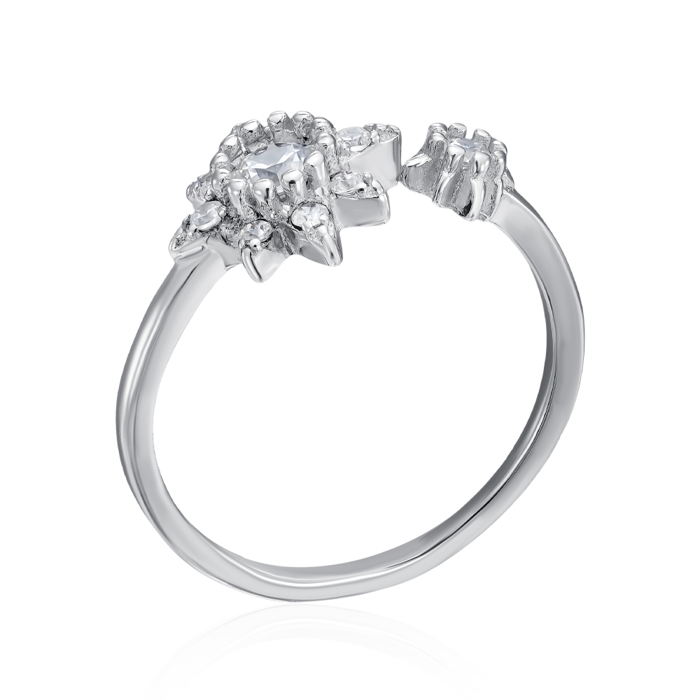 Серебряное кольцо с фианитами. Артикул RI37609-R/12/1