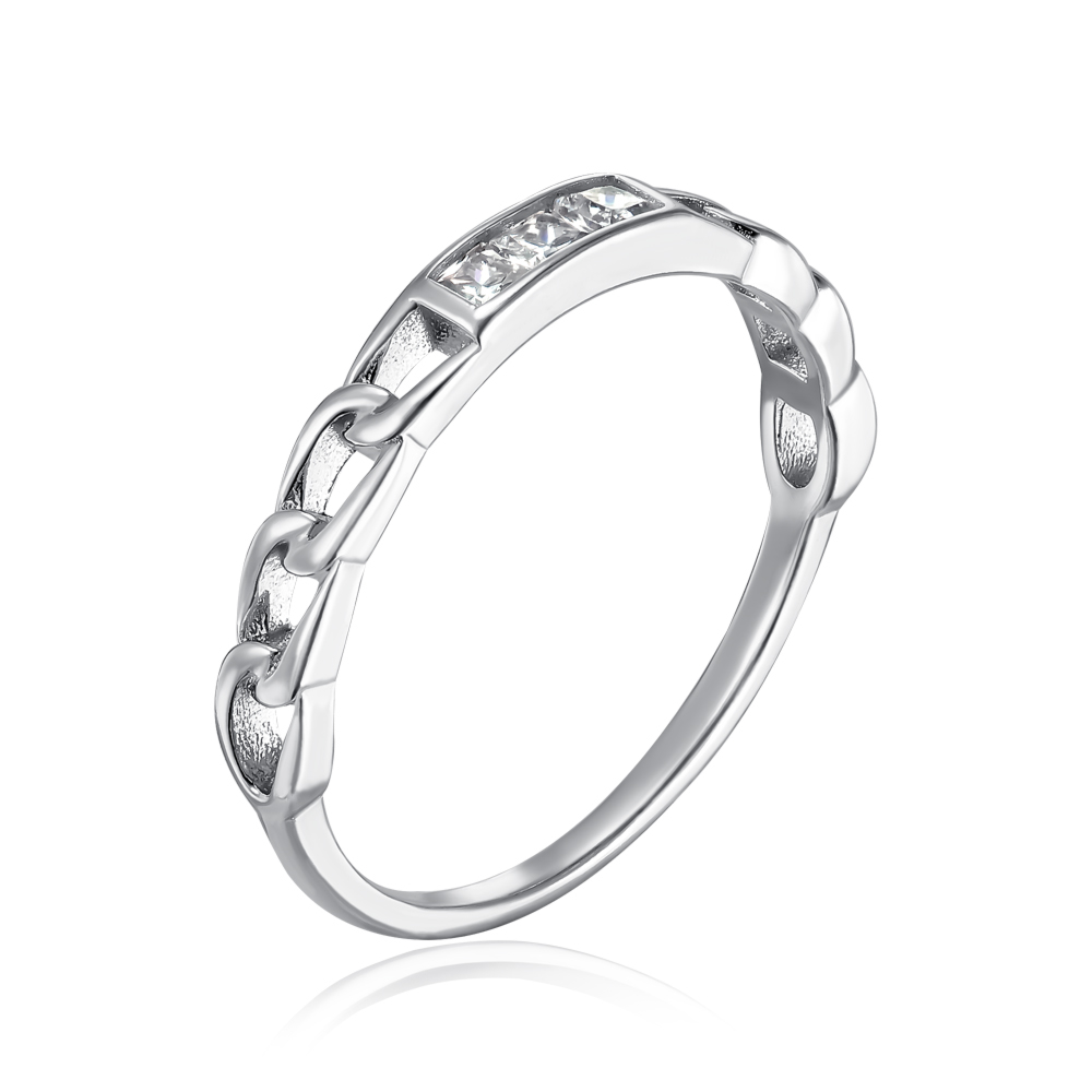 Серебряное кольцо с фианитами. Артикул RI38530-R/12/1