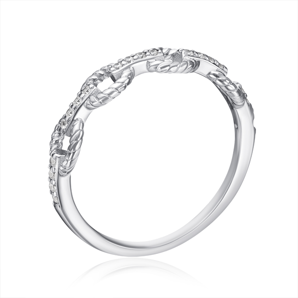 Серебряное кольцо с фианитами. Артикул RI38977-R/12/1