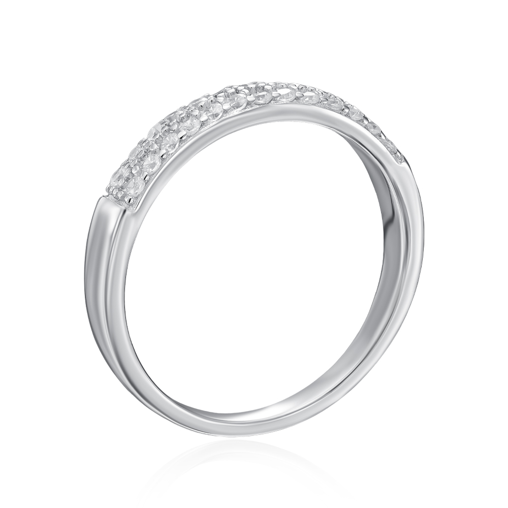 Серебряное кольцо с фианитами. Артикул RIV7001-2-R/12/1