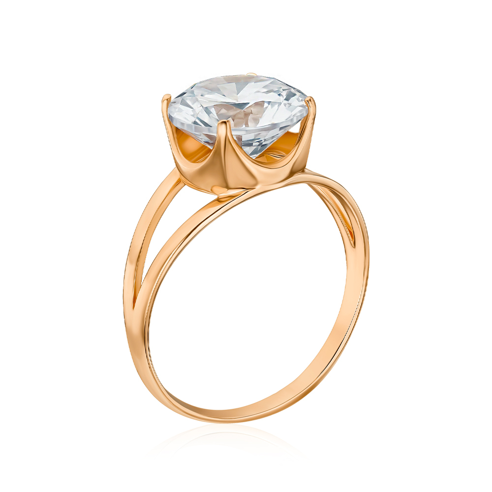 Золотое кольцо с фианитом S111051-R/01/1