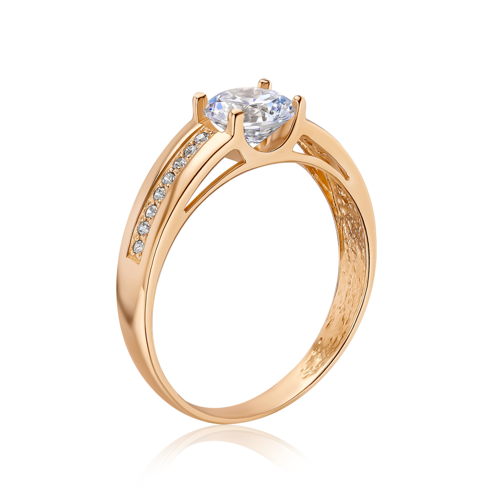 Золота каблучка з фіанітами S111141-R/01/1