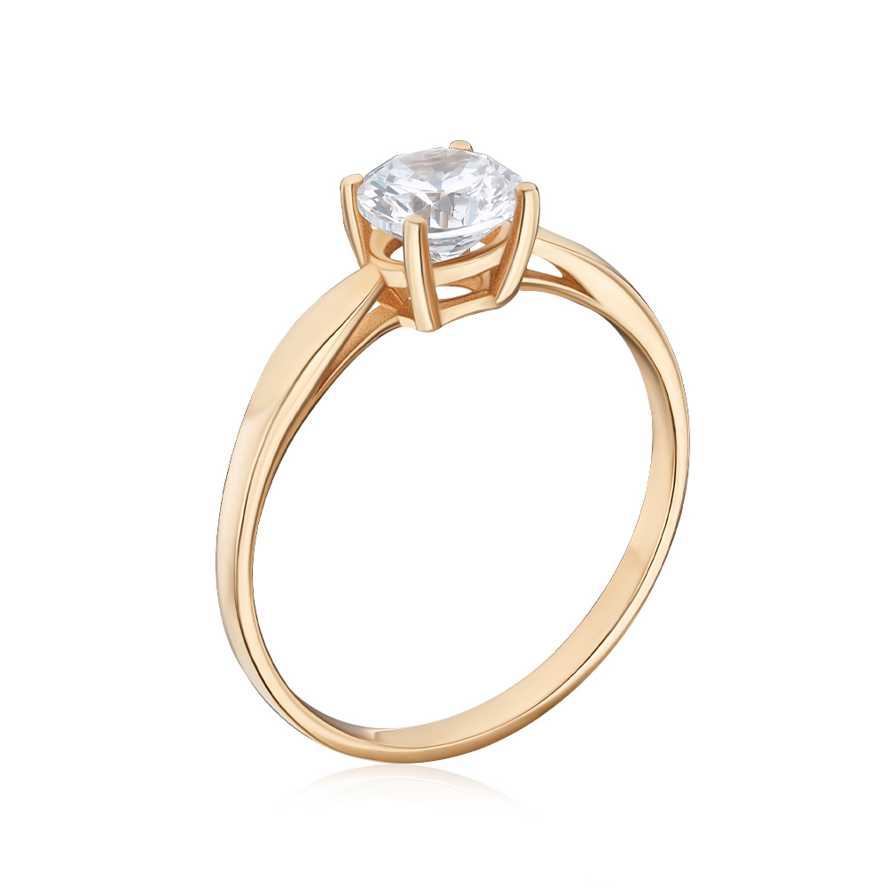 Золотое кольцо с фианитом S111311-R/01/1