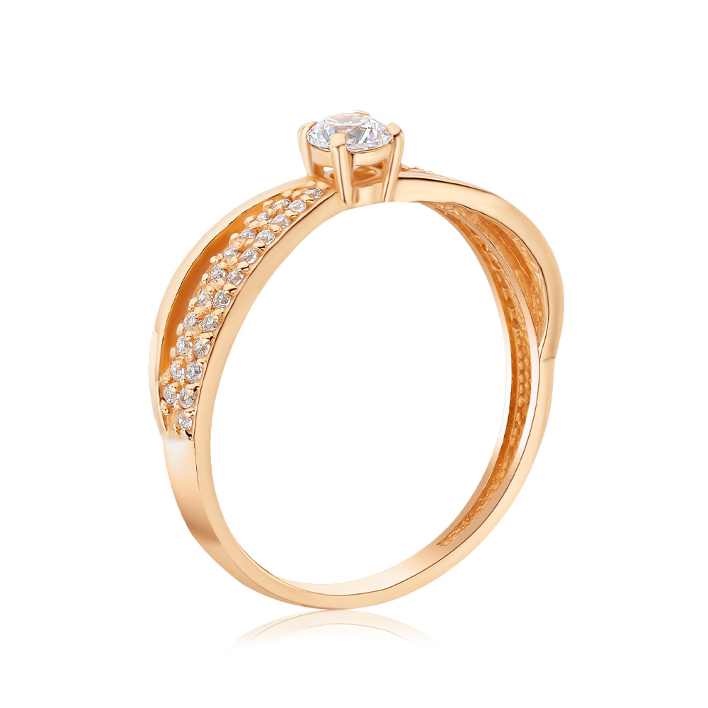 Золота каблучка з фіанітами S111331-R/01/1