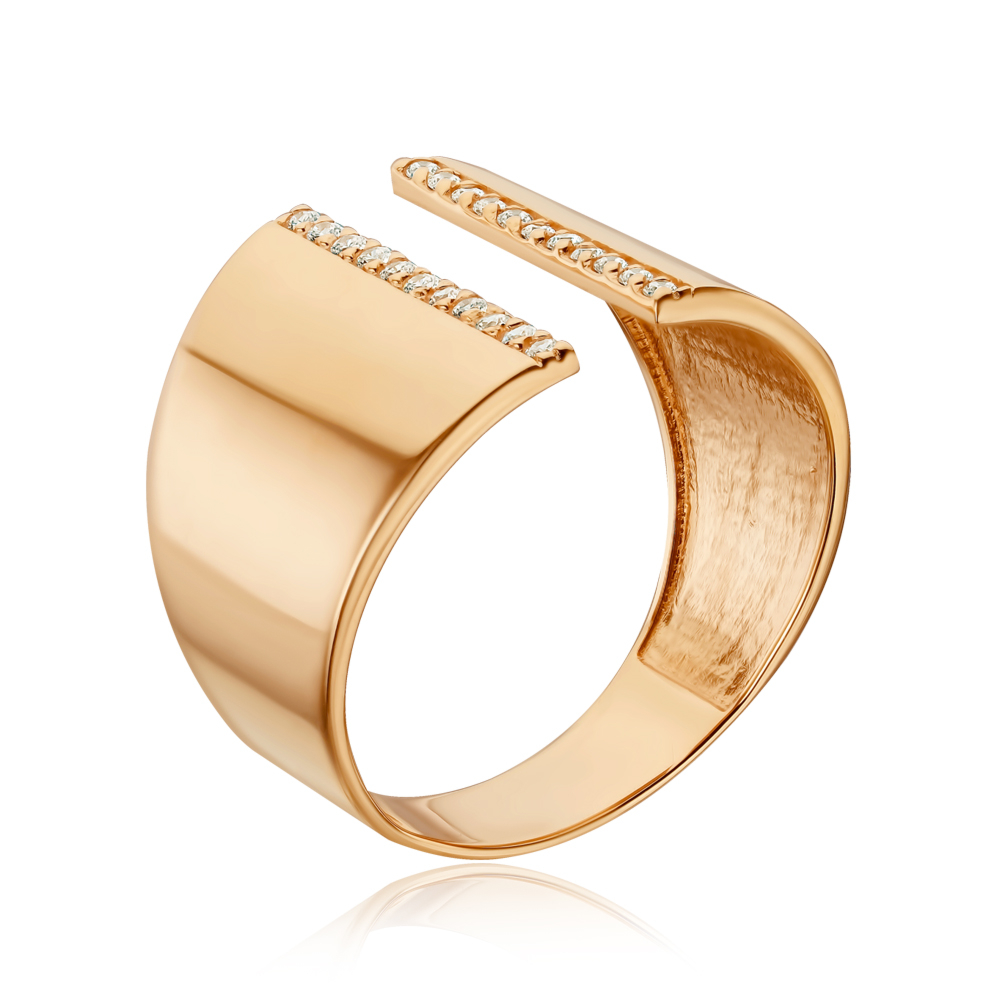 Золота каблучка з фіанітами S112381-R/01/1