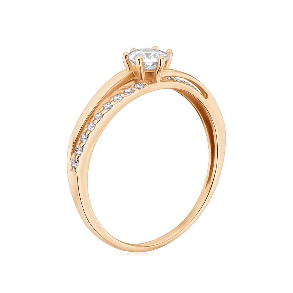 Золотое кольцо с фианитами S113231-R/01/1