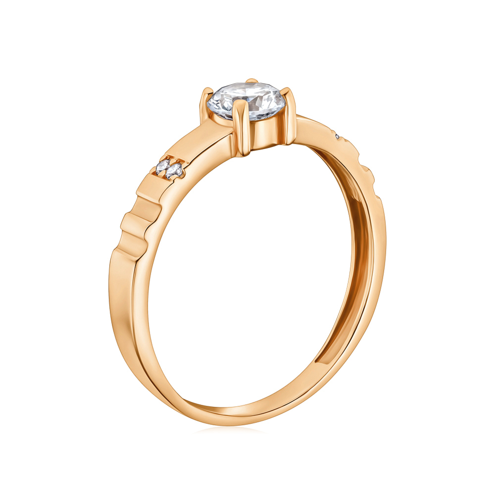 Золотое кольцо с фианитами S113321-R/01/1