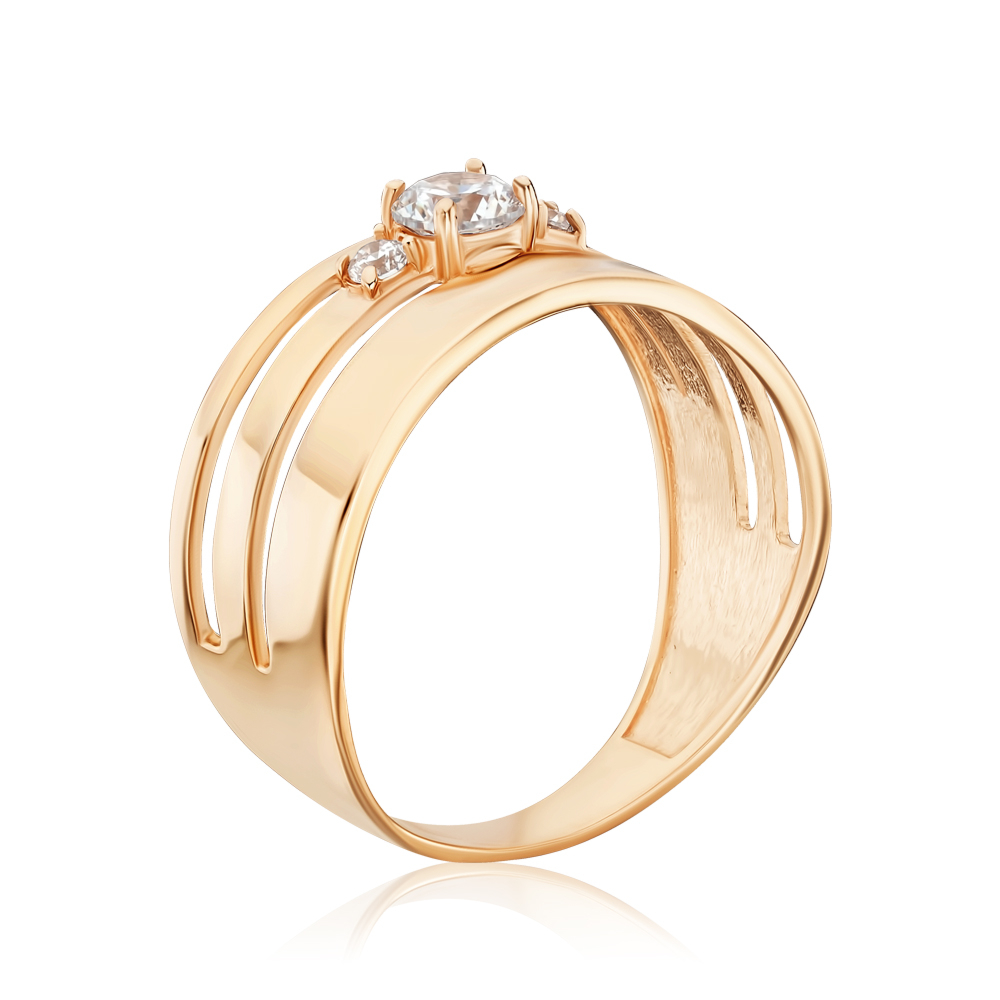 Золотое кольцо с фианитами S113471-R/01/1