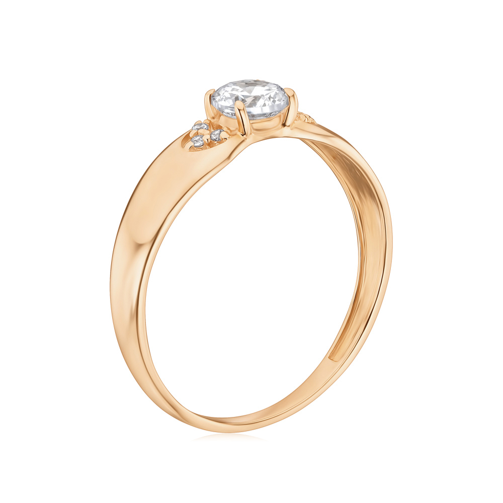 Золота каблучка з фіанітами S113511-R/01/1