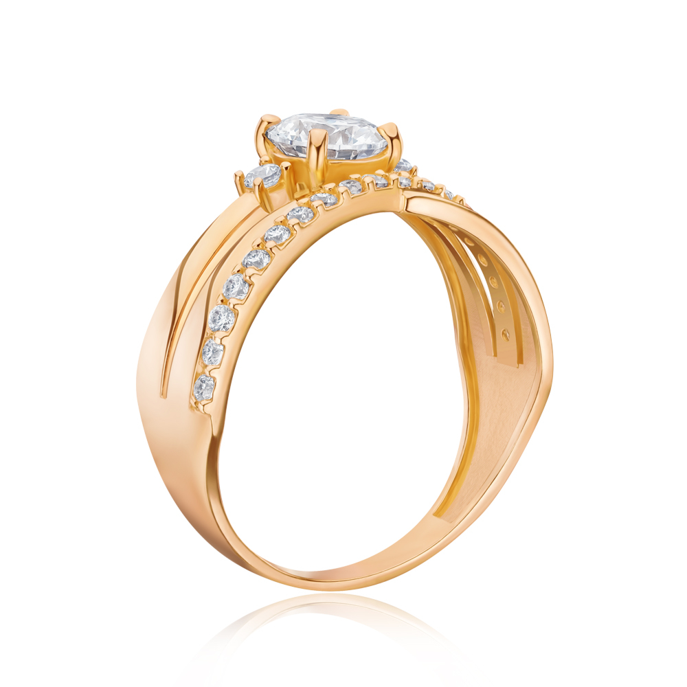 Золотое кольцо с фианитами S115761-R/01/1