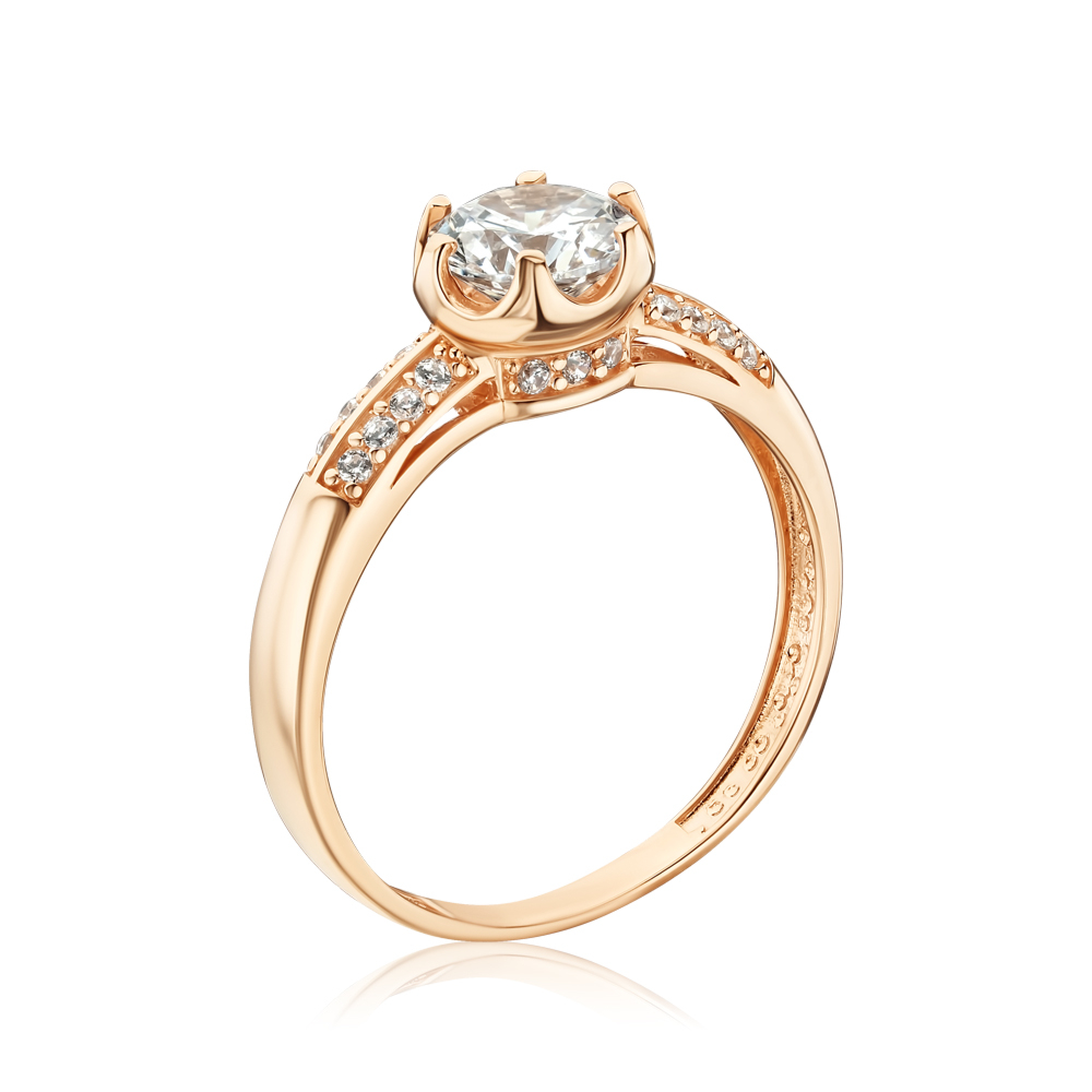 Золота каблучка з фіанітами S115891-R/01/1