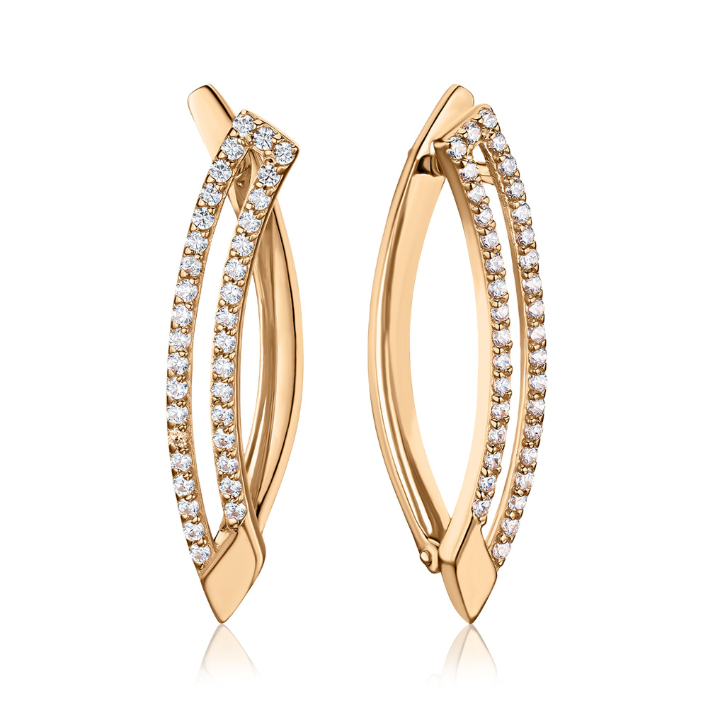 Золоті сережки з фіанітами S210931-E/01/1