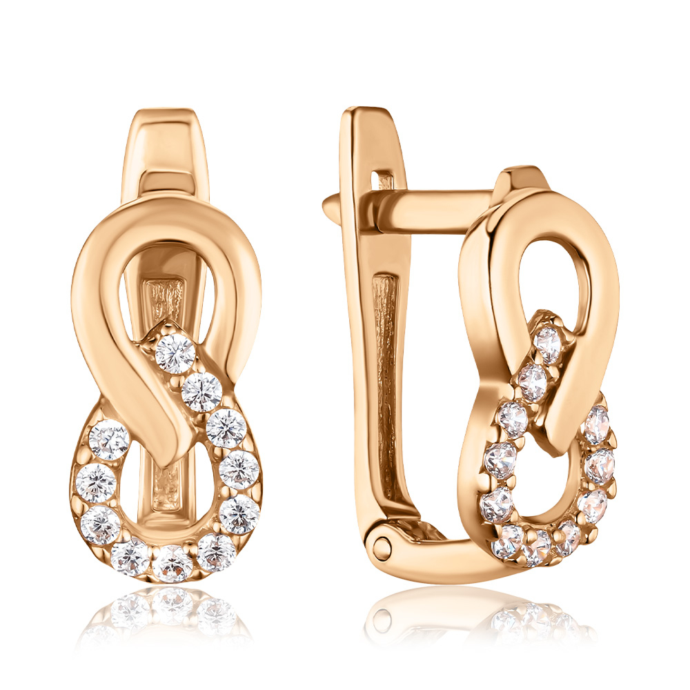 Золотые серьги с фианитами S213281-E/01/1