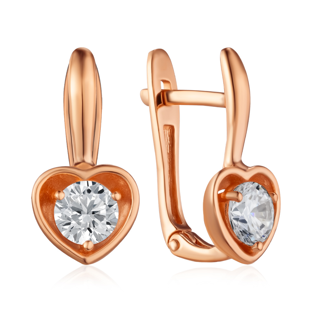 Золотые серьги с фианитом. Артикул S215151-E/01/1
