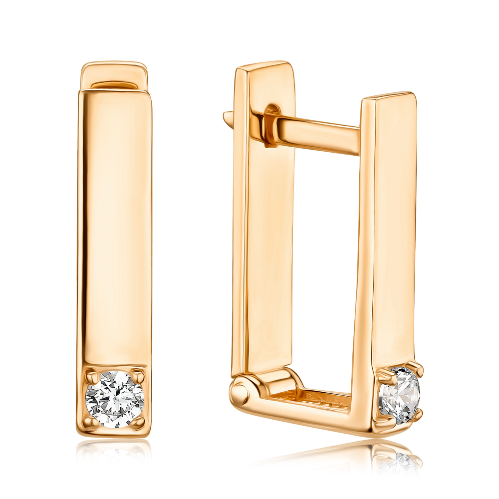 Золоті сережки з фіанітом S216241-E/01/1