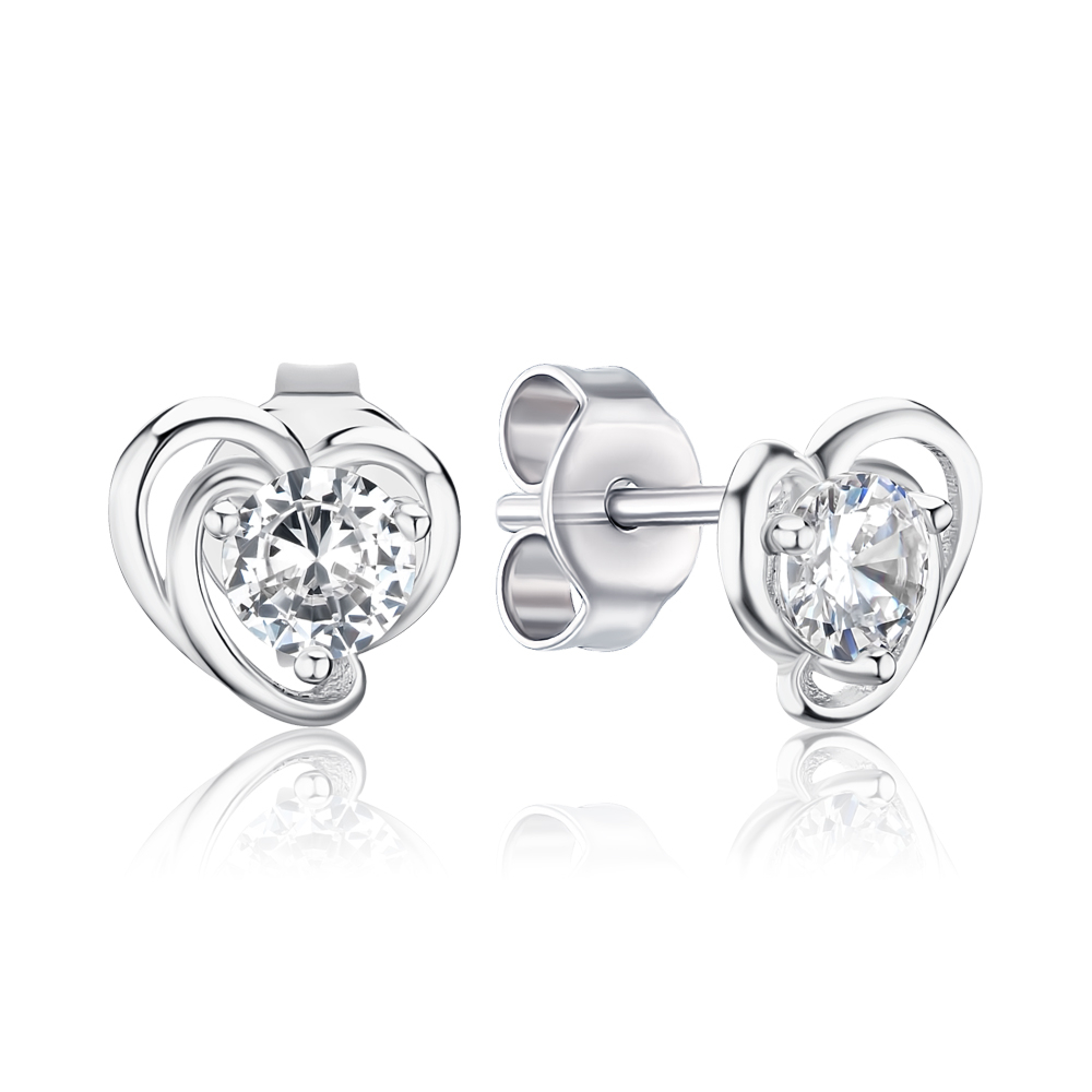 Срібні сережки з фіанітом SE01428-E/12/1