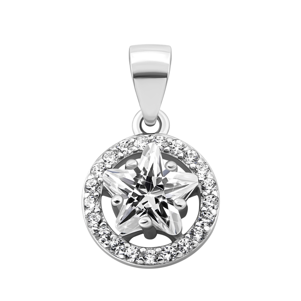 Серебряная подвеска с фианитами.Артикул UG51PE69433