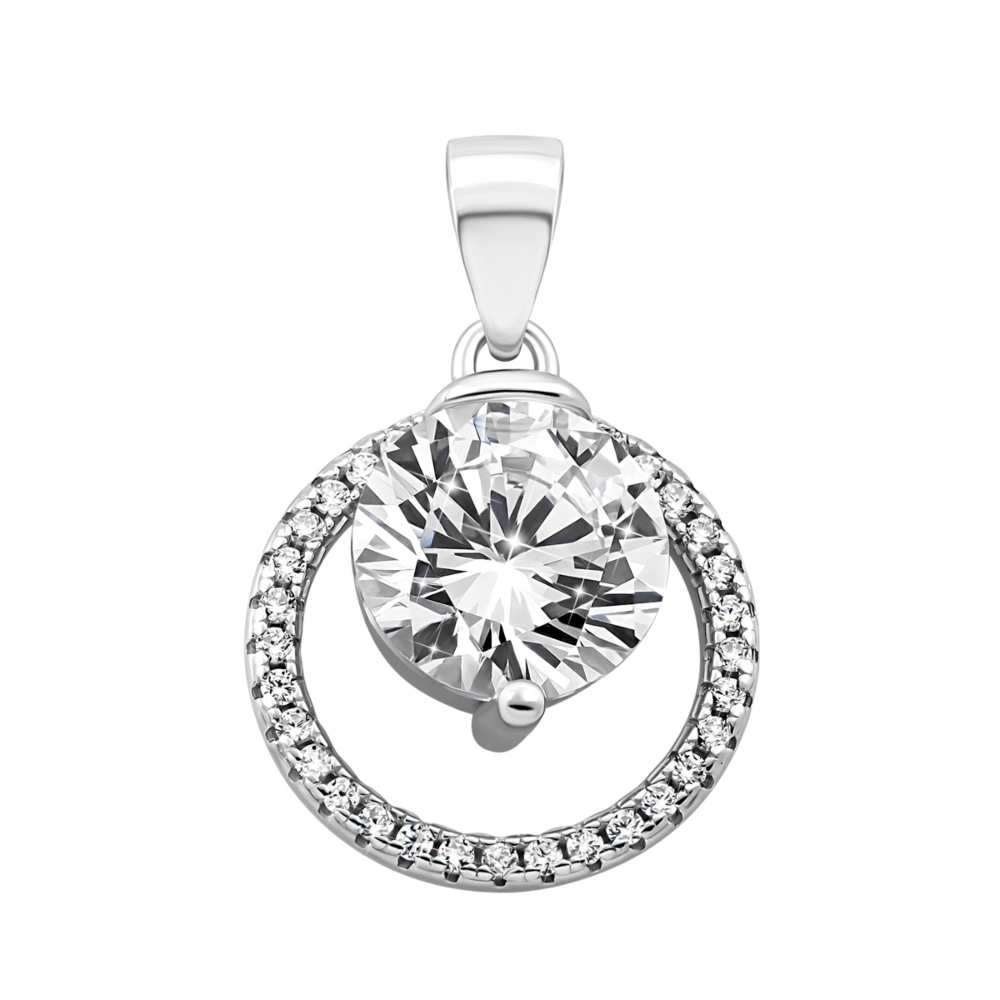 Серебряная подвеска с фианитами.Артикул UG51PE69495