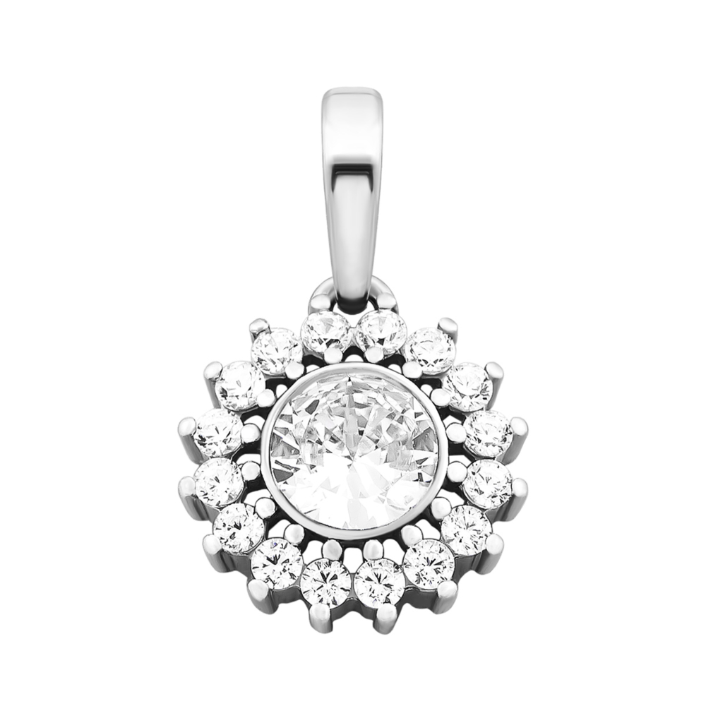 Серебряная подвеска с фианитами.Артикул UG530218