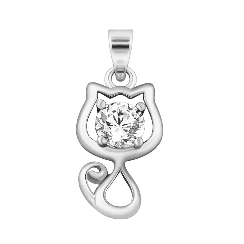 Серебряная подвеска с фианитом.Артикул UG5PE37895