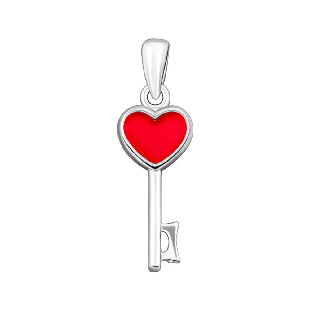 Серебряная подвеска Ключик с эмалью.Артикул UG57PE39935