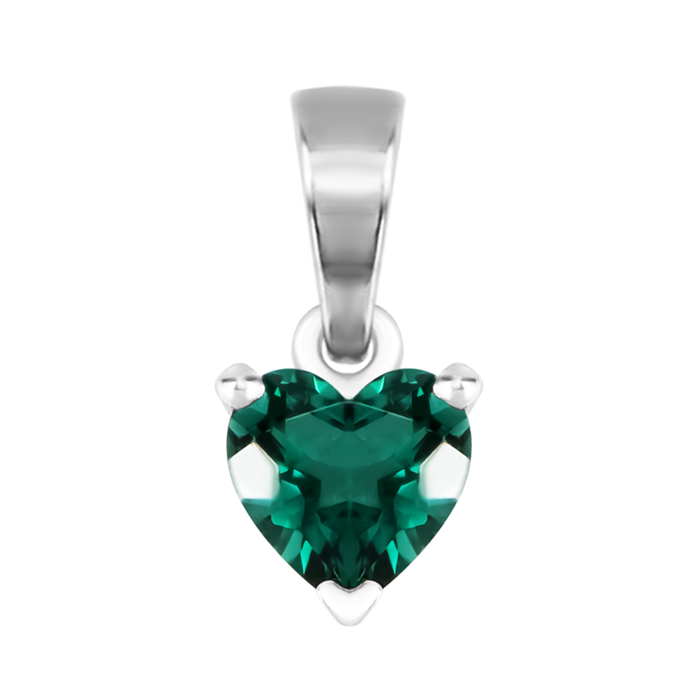 Серебряная подвеска с зеленым кварцем. Артикул UG53018/1р-QGR