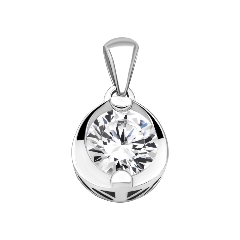 Серебряная подвеска с фианитом. Артикул UG5PE40178