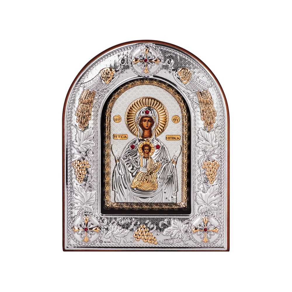 Срібна ікона Божа Матір.Артикул UG5MA/E 3133 BX-K