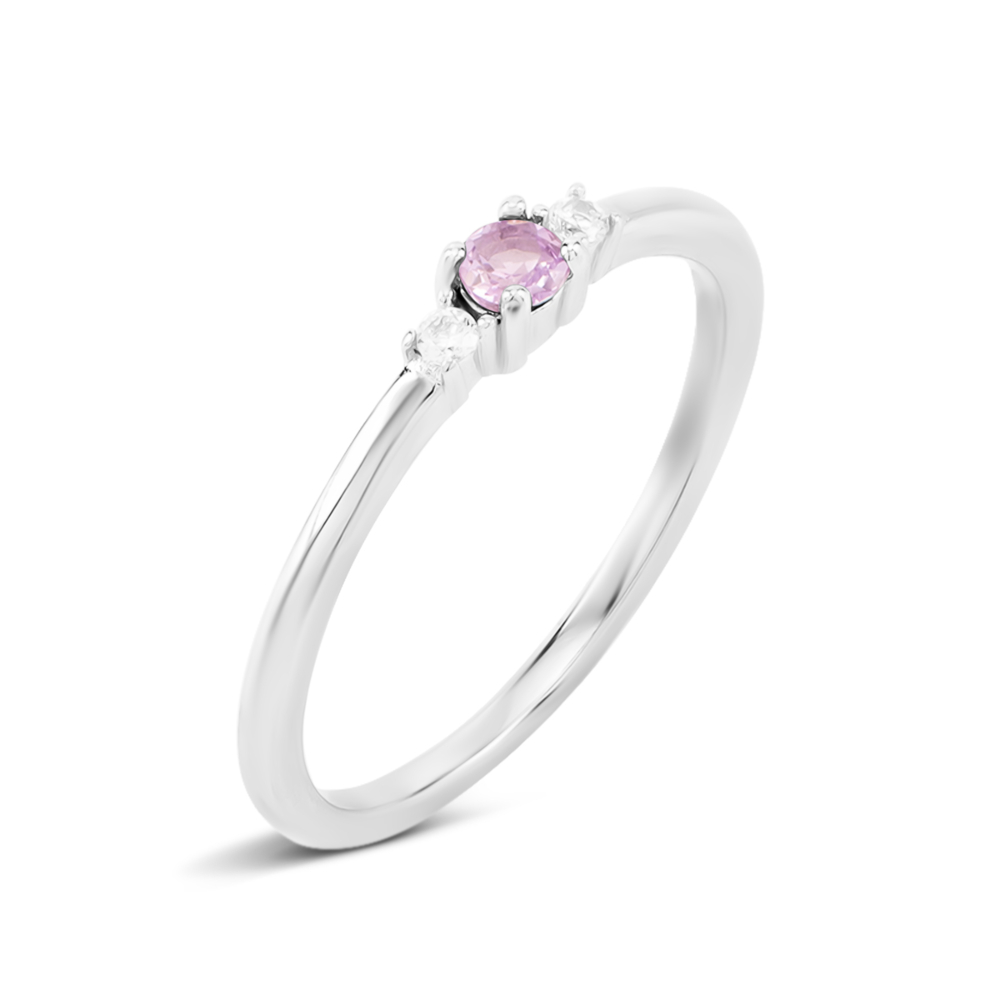 Серебряное кольцо с аметистом и фианитами. Артикул UG5SZDR92166-3