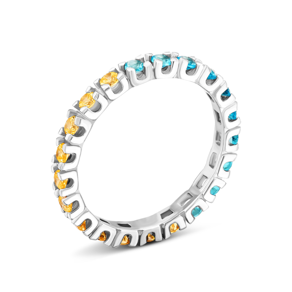 Серебряное кольцо с фианитами.Артикул UG510544cv