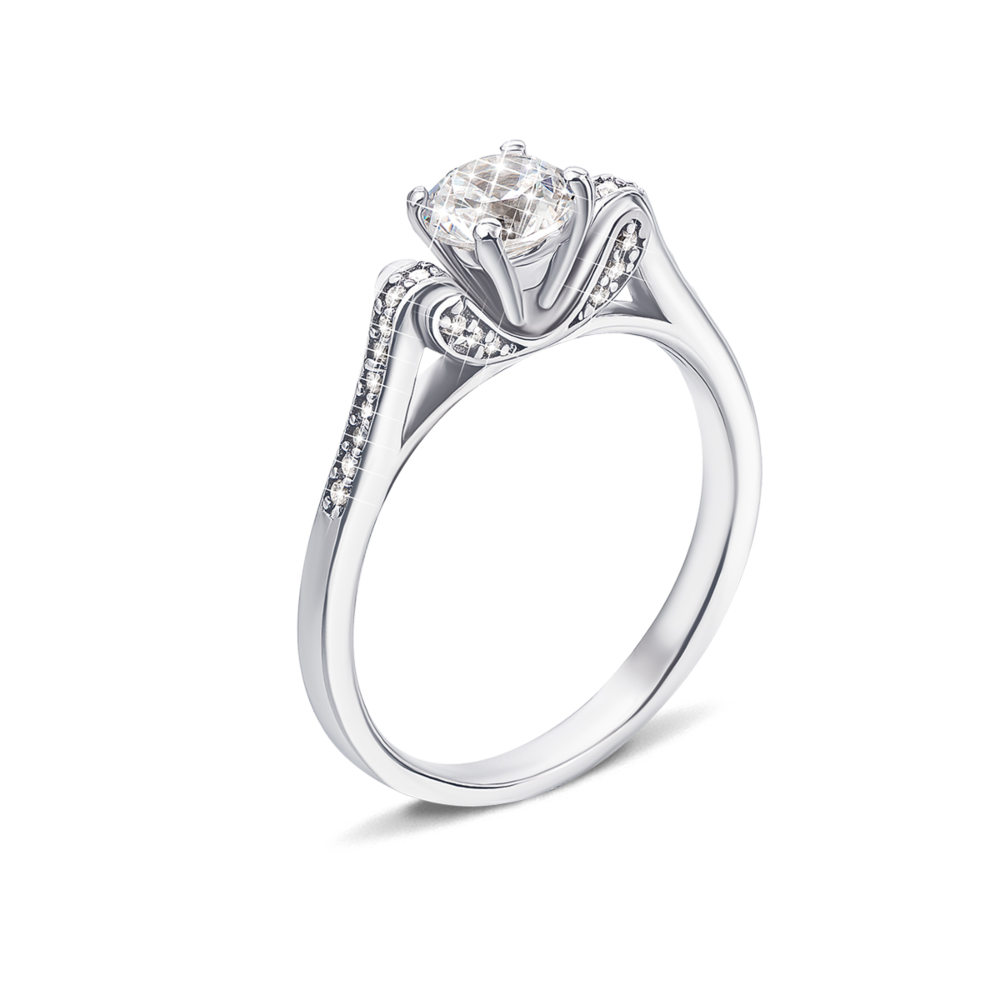 Серебряное кольцо с фианитами (1RI39107-R)