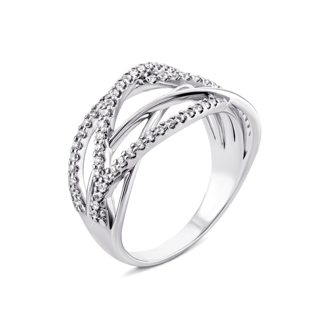 Серебряное кольцо с фианитами. Артикул UG581035б